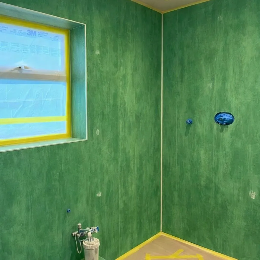 Microcement wet room being applied by Glasgow Microcement (photo 4)