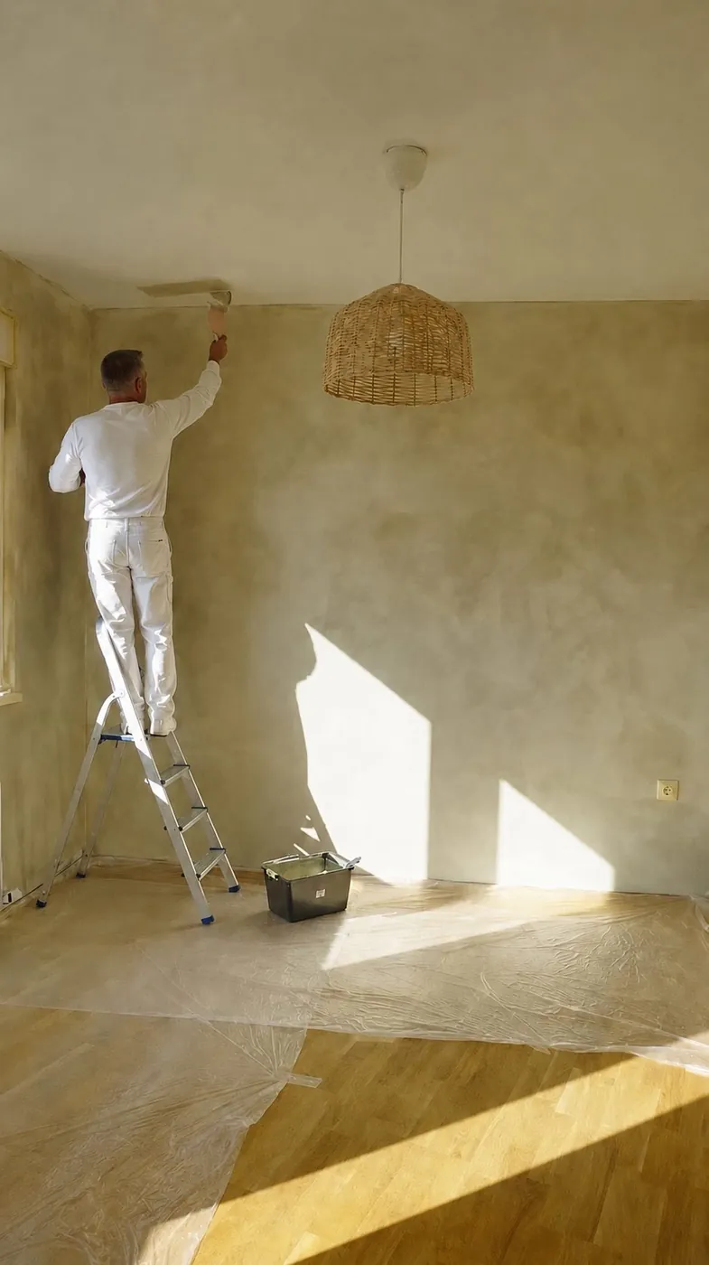 Limewash paint being applied by Glasgow Microcement (photo 9)