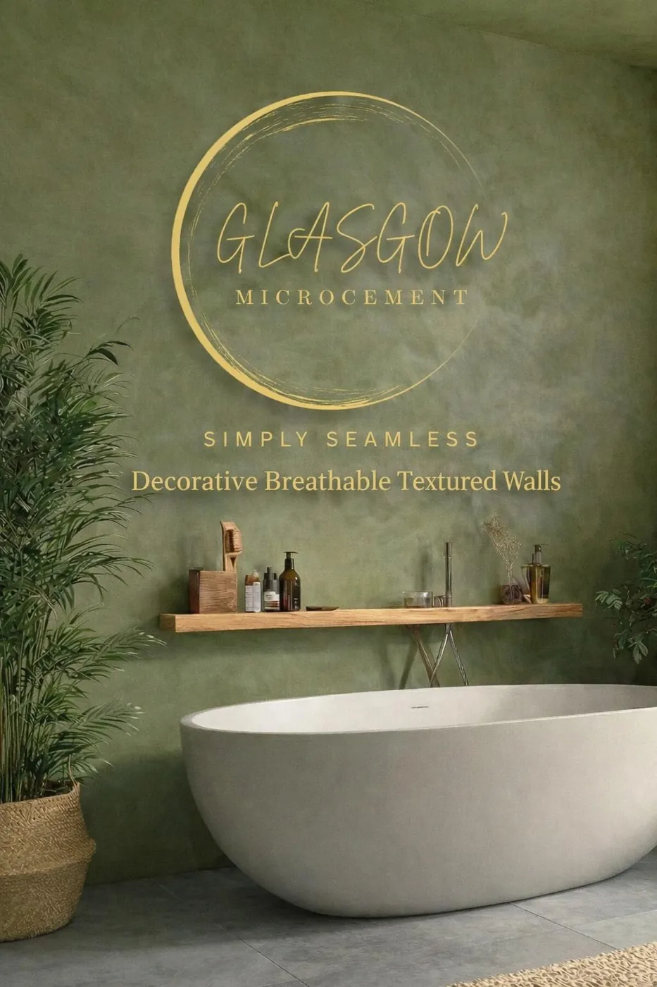 Glasgow Microcement limewash paint feature (photo 5)